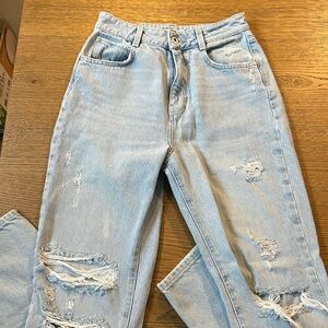 Zara slim fit distressed jeans